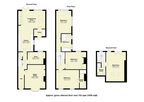 Floor Plan Image for 4 Bedroom Terraced House for Sale in Cavendish Road, Cambridge