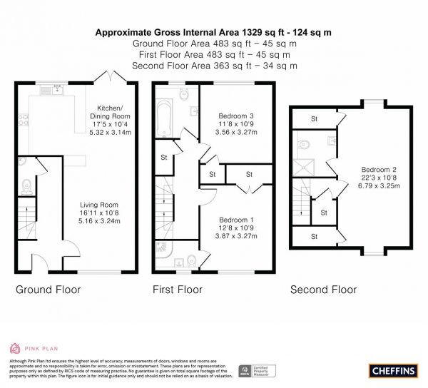 Floor Plan Image for 3 Bedroom Town House for Sale in Ancient Meadows, Bottisham