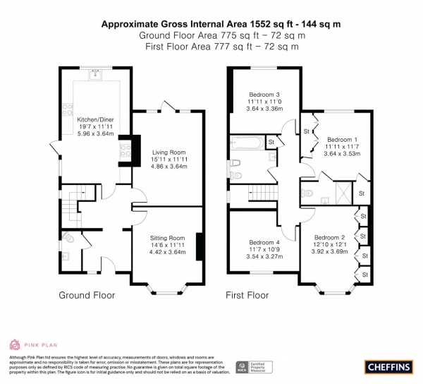 Floor Plan Image for 4 Bedroom Property for Sale in Orchard Avenue, Cambridge