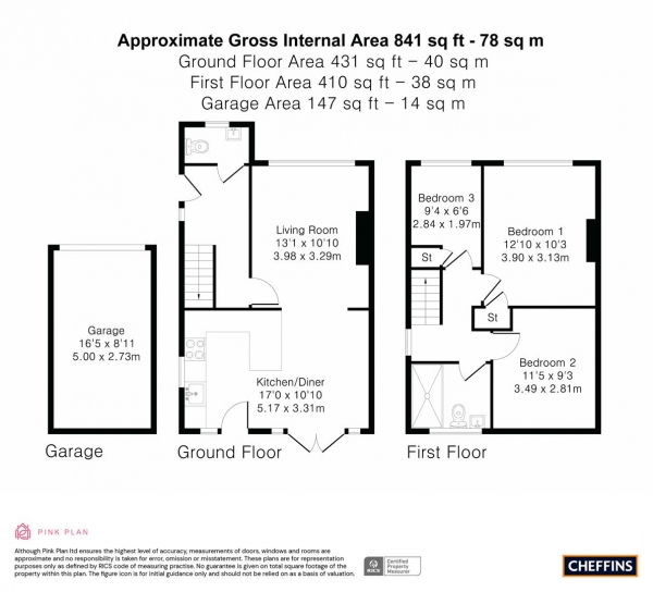 Floor Plan Image for 3 Bedroom Semi-Detached House for Sale in Kelsey Crescent, Cambridge