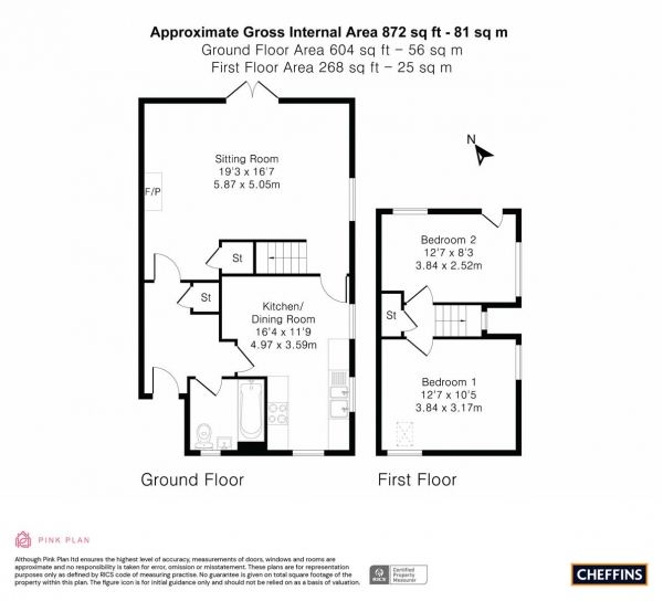 Floor Plan Image for 2 Bedroom End of Terrace House for Sale in Peakes Court, Coton