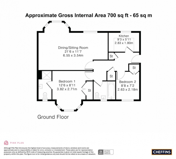 Floor Plan Image for 2 Bedroom Apartment for Sale in Regency Square, Cambridge