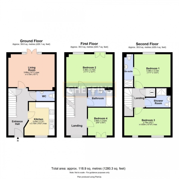 Floor Plan Image for 4 Bedroom Terraced House to Rent in Claudius Walk, Northstowe