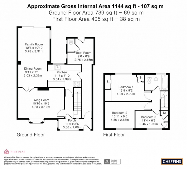 Floor Plan Image for 3 Bedroom Terraced House for Sale in Blakeland Hill, Duxford