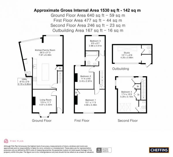 Floor Plan Image for 4 Bedroom End of Terrace House for Sale in Riverside, Cambridge