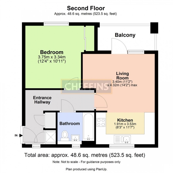 Floor Plan Image for 1 Bedroom Apartment to Rent in Osprey Drive, Trumpington