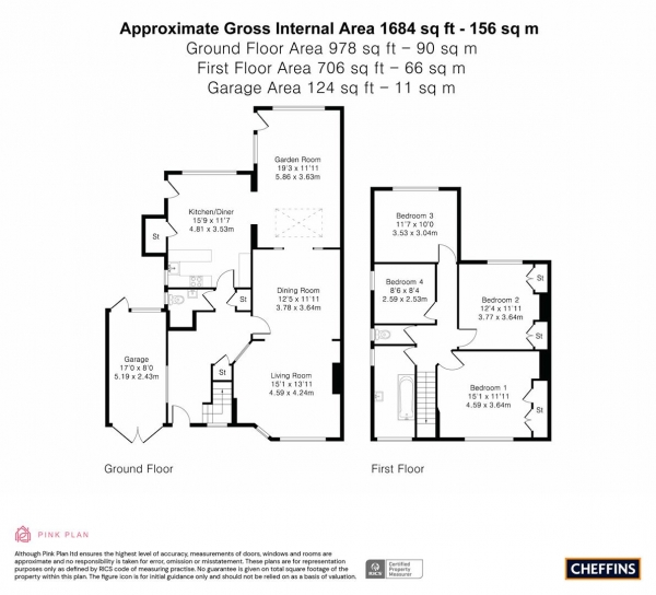 Floor Plan Image for 4 Bedroom Semi-Detached House for Sale in Grantchester Meadows, Cambridge