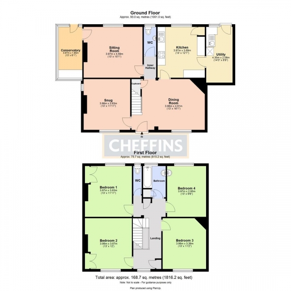 Floor Plan Image for 4 Bedroom Semi-Detached House to Rent in Girton Road, Girton, Cambridge