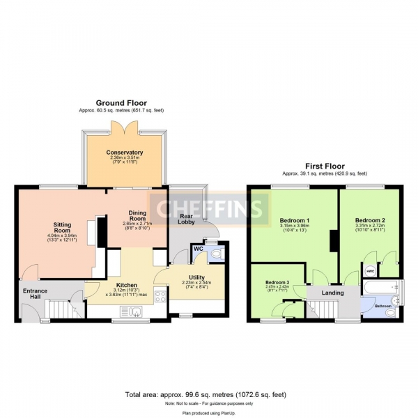 Floor Plan Image for 3 Bedroom Semi-Detached House for Sale in Glebe Road, Barrington