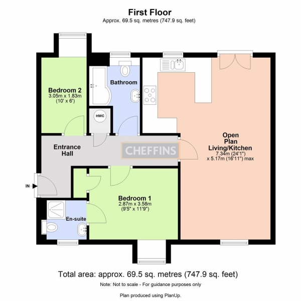 Floor Plan Image for 2 Bedroom Apartment to Rent in Ancient Meadows, Bottisham, Cambridge