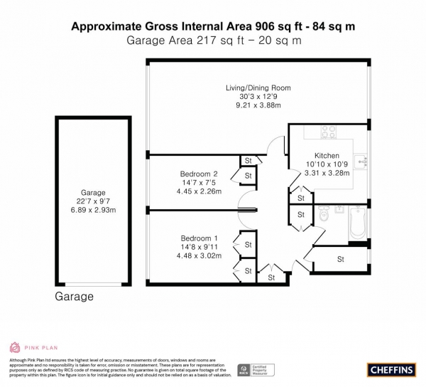 Floor Plan Image for 2 Bedroom Apartment for Sale in Gilmerton Court, Trumpington