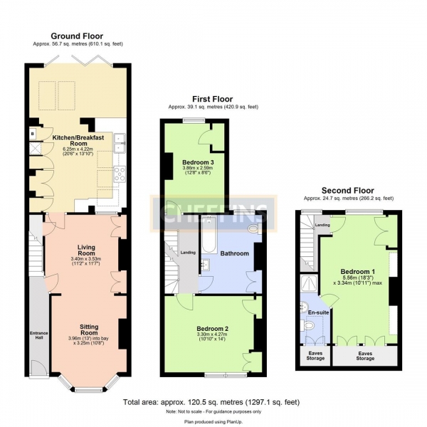 Floor Plan Image for 3 Bedroom Terraced House to Rent in Blinco Grove, Cambridge