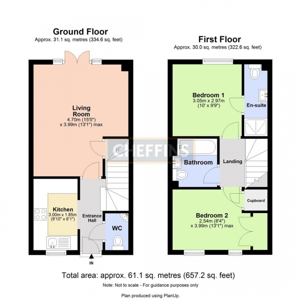 Floor Plan Image for 2 Bedroom Semi-Detached House to Rent in Highland Road, Northstowe, Cambridge