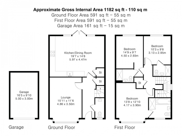 Floor Plan Image for 3 Bedroom Detached House for Sale in Haslingfield Road, Barrington, Cambridge