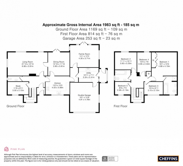 Floor Plan Image for 5 Bedroom Detached House for Sale in Wimbridge Close, Wimpole