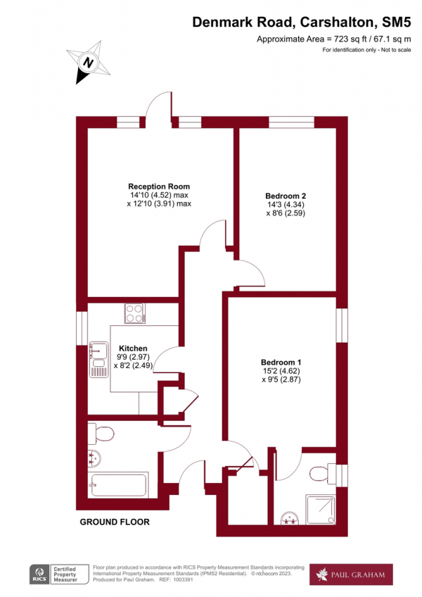 Floor Plan Image for 2 Bedroom Ground Flat for Sale in Windermere Court, Denmark Road