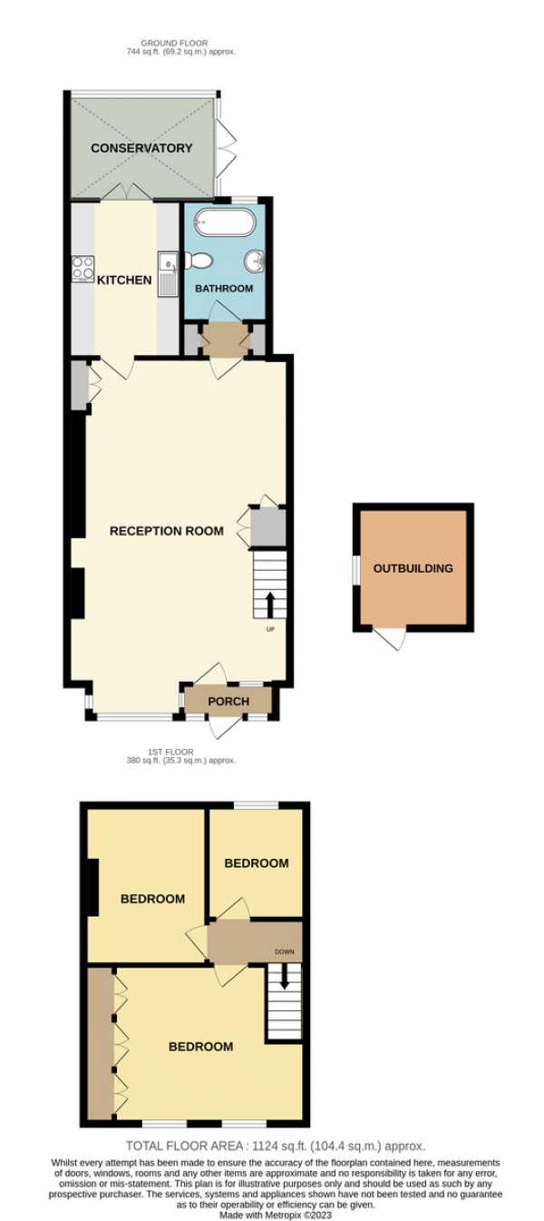 Floor Plan Image for 3 Bedroom Terraced House for Sale in Stanley Road, Carshalton