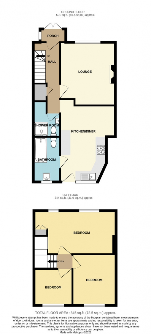 Floor Plan Image for 3 Bedroom Terraced House for Sale in Wrythe Lane, Carshalton