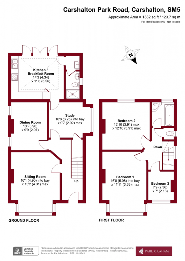 Floor Plan Image for 3 Bedroom Detached House for Sale in Carshalton Park Road, Carshalton