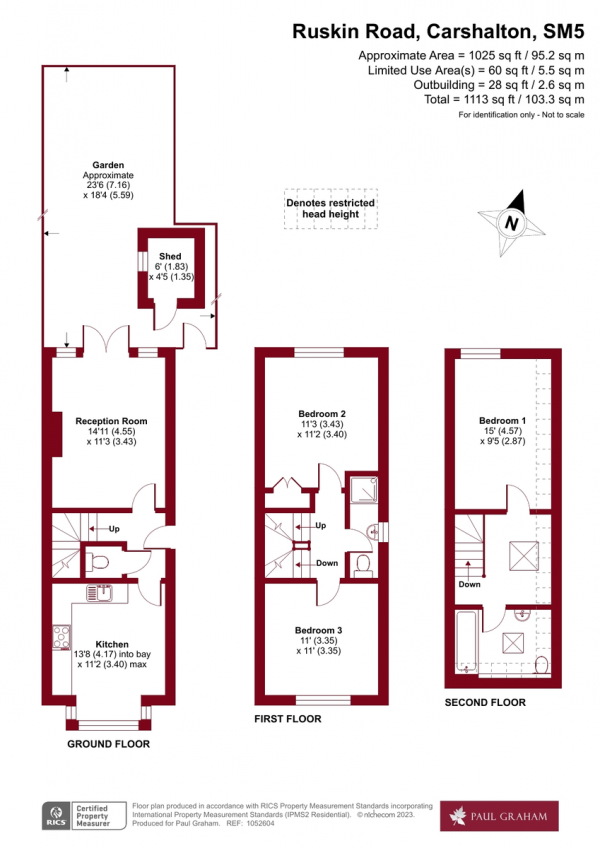 Floor Plan Image for 3 Bedroom Semi-Detached House for Sale in Ruskin Road, Carshalton