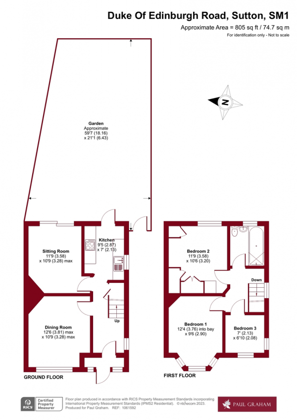 Floor Plan Image for 3 Bedroom Semi-Detached House for Sale in Duke Of Edinburgh Road, Sutton