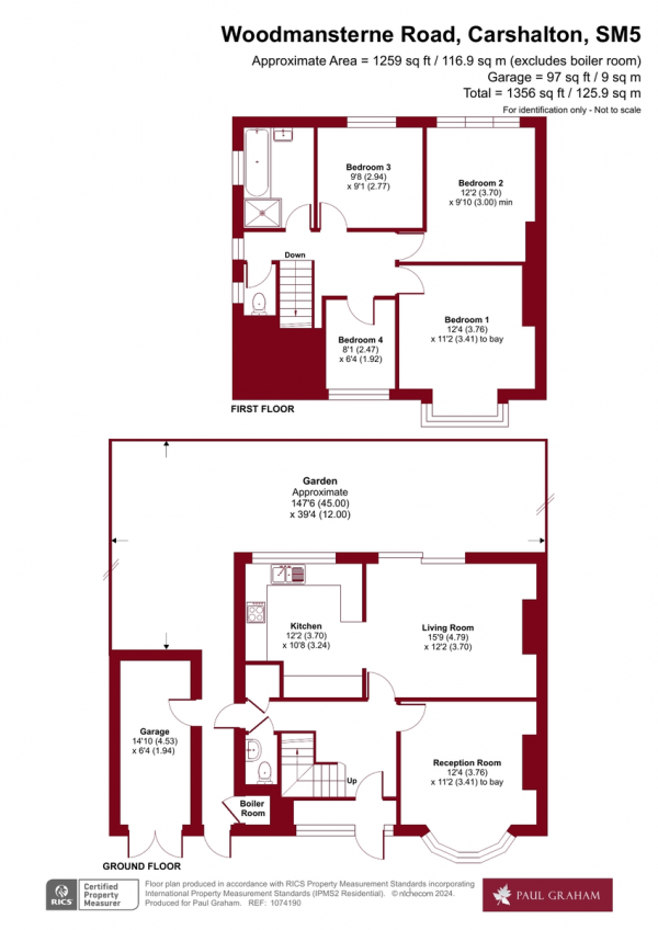 Floor Plan Image for 4 Bedroom Semi-Detached House for Sale in Woodmansterne Road, Carshalton Beeches