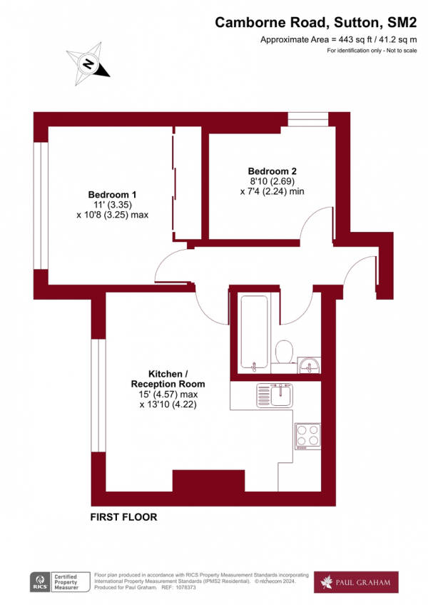Floor Plan Image for 2 Bedroom Apartment for Sale in Camborne Road, Sutton