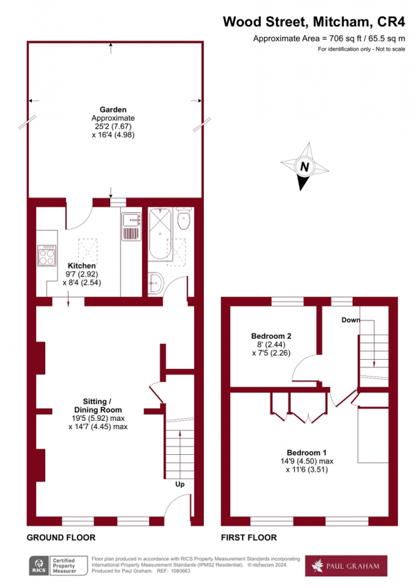 Floor Plan Image for 2 Bedroom Semi-Detached House for Sale in Wood Street, Mitcham