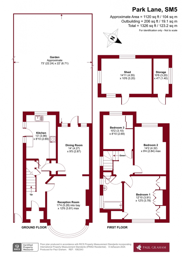 Floor Plan Image for 3 Bedroom Semi-Detached House for Sale in Park Lane, Carshalton