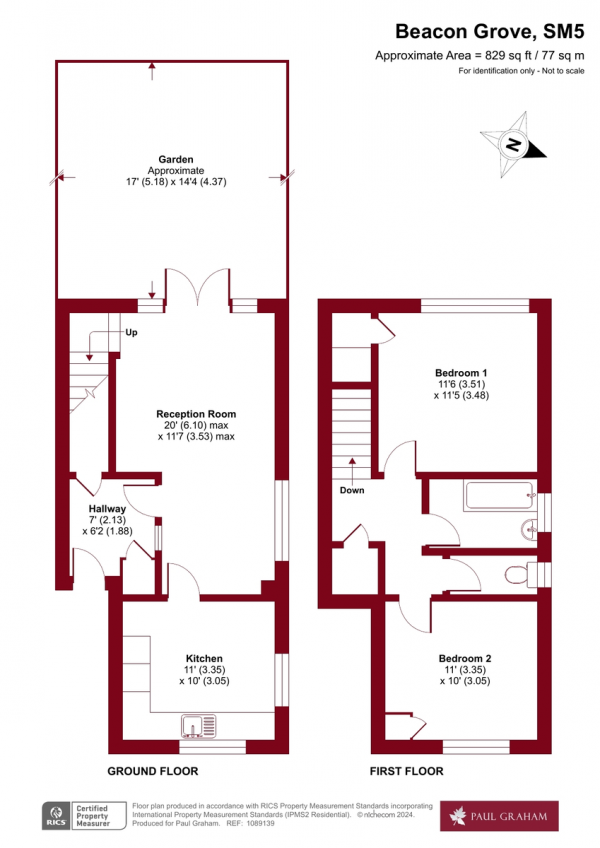 Floor Plan Image for 2 Bedroom Ground Maisonette for Sale in Beacon Grove, Carshalton