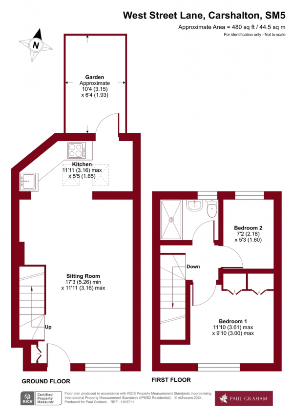 Floor Plan Image for 2 Bedroom Cottage for Sale in West Street Lane, Carshalton