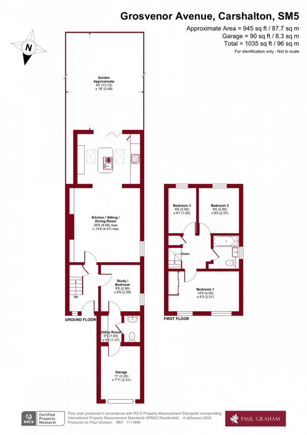 Floor Plan Image for 4 Bedroom Semi-Detached House for Sale in Grosvenor Avenue, Carshalton