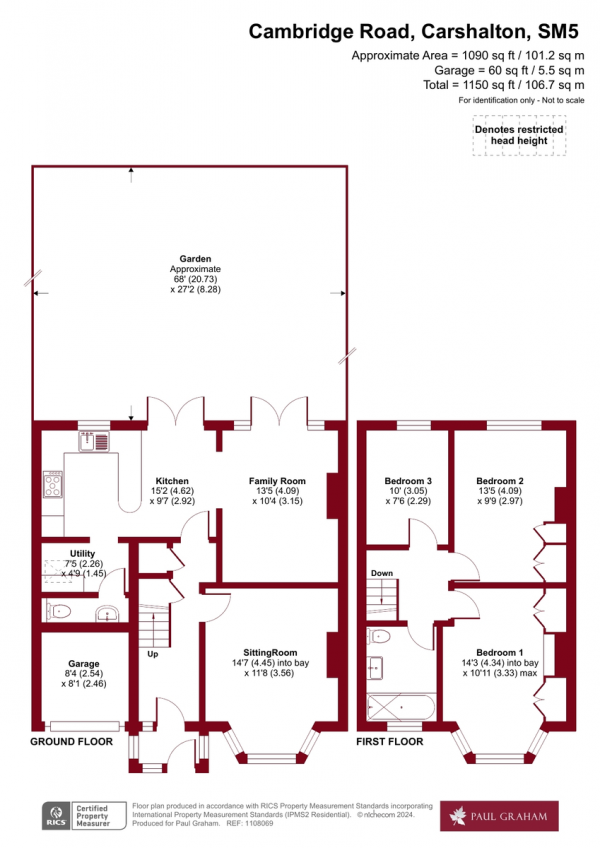 Floor Plan Image for 3 Bedroom Semi-Detached House for Sale in Cambridge Road, Carshalton