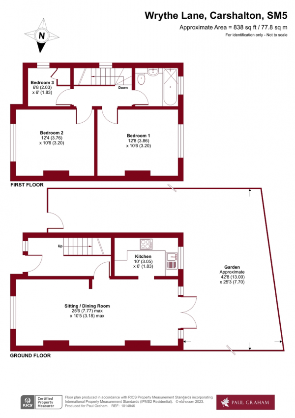Floor Plan Image for 3 Bedroom Semi-Detached House for Sale in Wrythe Lane, Carshalton