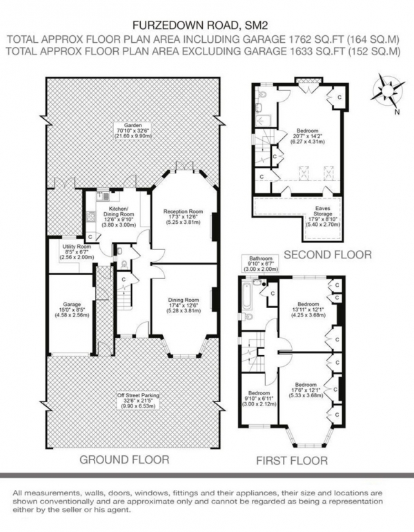 Floor Plan Image for 4 Bedroom Semi-Detached House for Sale in Furzedown Road, Sutton