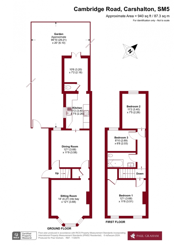 Floor Plan Image for 3 Bedroom Semi-Detached House for Sale in Cambridge Road, Carshalton