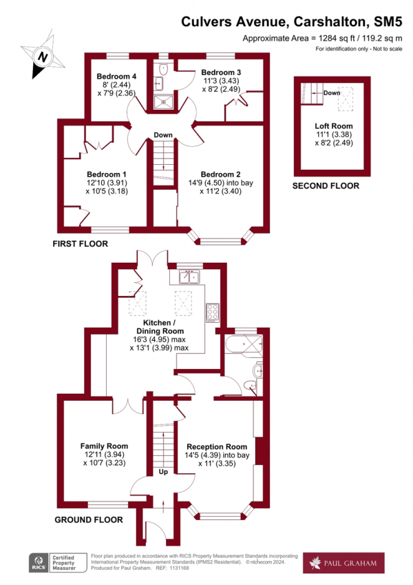 Floor Plan Image for 4 Bedroom End of Terrace House for Sale in Culvers Avenue, Carshalton