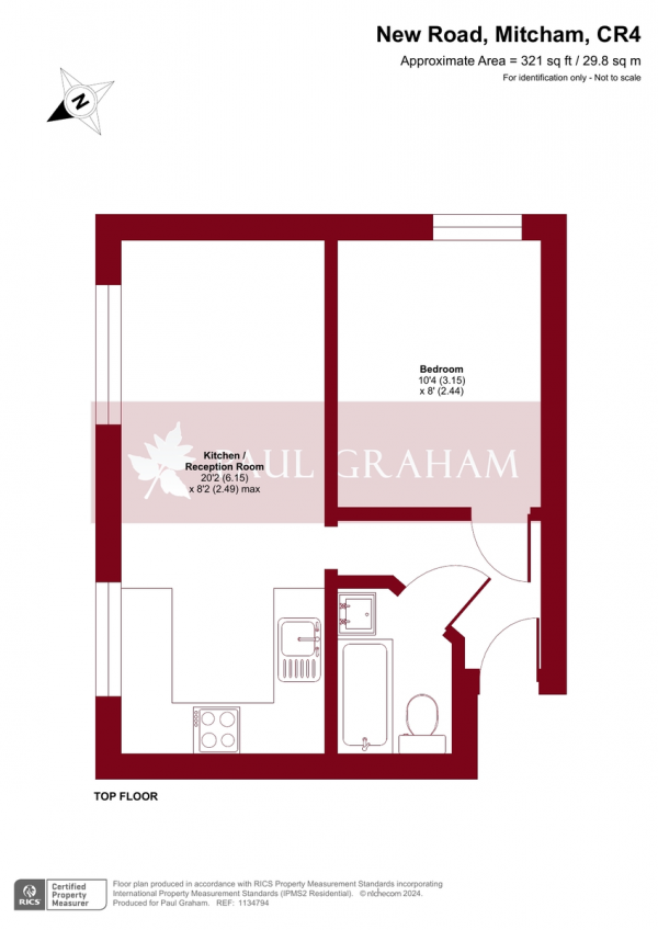 Floor Plan Image for 1 Bedroom Apartment for Sale in New Road, Mitcham