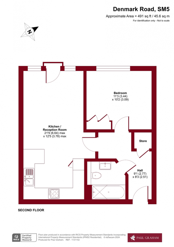 Floor Plan Image for 1 Bedroom Apartment for Sale in Windermere Court, Denmark Road, Carshalton