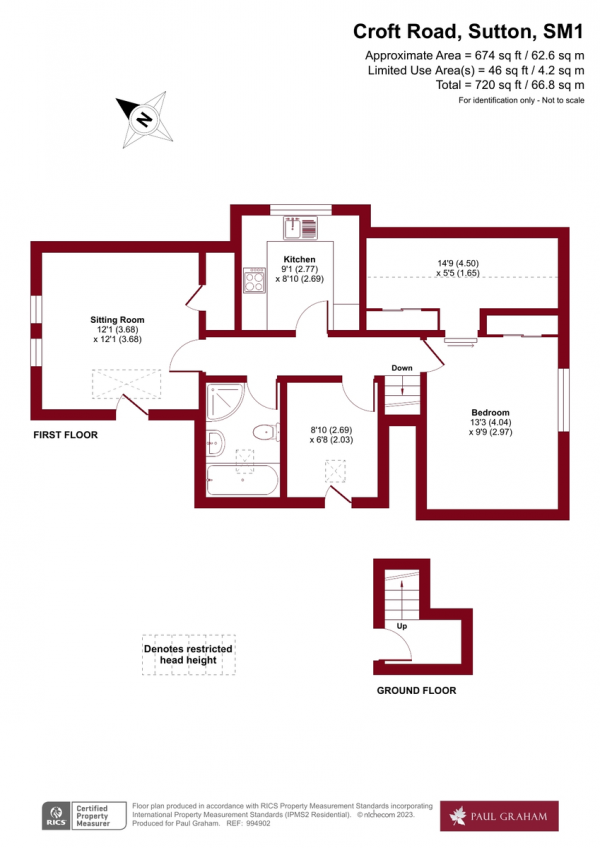 Floor Plan Image for 2 Bedroom Apartment for Sale in Croft Road, Sutton