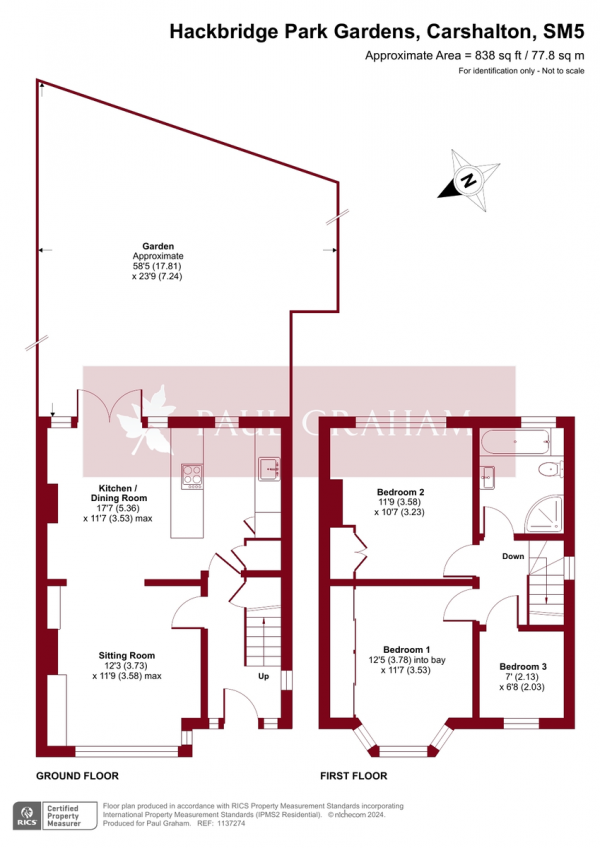 Floor Plan Image for 3 Bedroom Semi-Detached House for Sale in Hackbridge Park Gardens, Carshalton