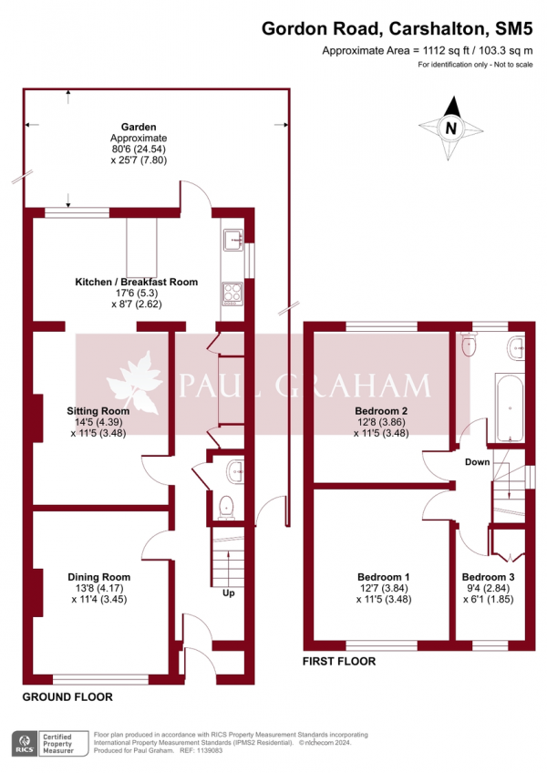 Floor Plan Image for 3 Bedroom Semi-Detached House for Sale in Gordon Road, Carshalton