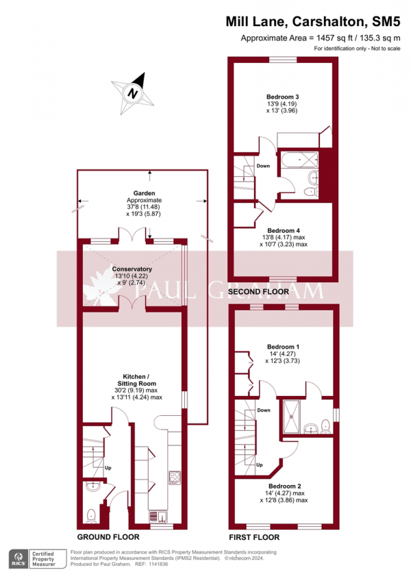 Floor Plan Image for 4 Bedroom End of Terrace House for Sale in Mill Lane, Carshalton