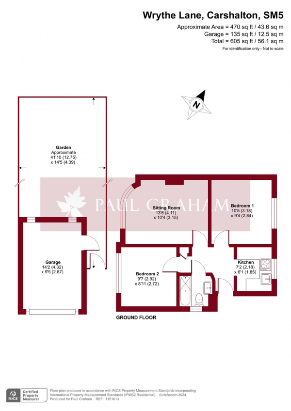 Floor Plan Image for 2 Bedroom Maisonette for Sale in Wrythe Lane, Carshalton