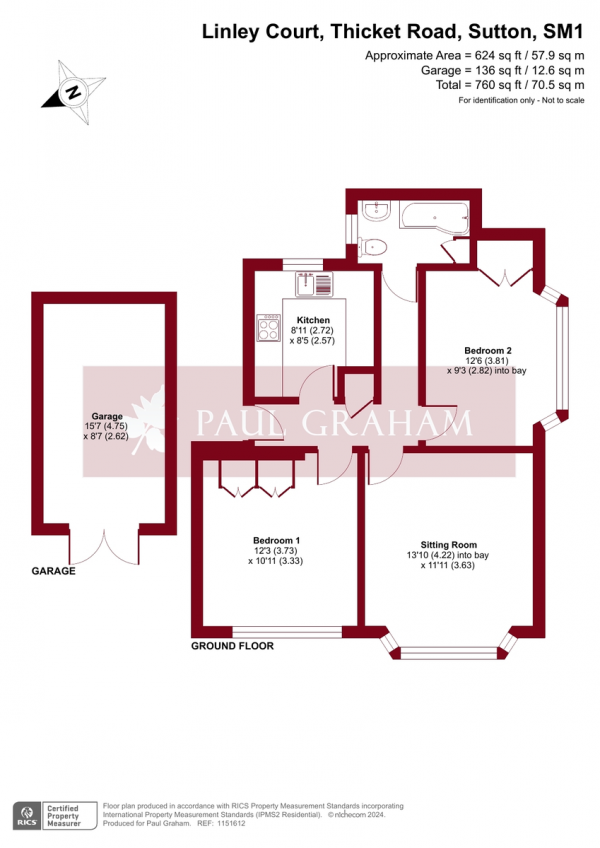 Floor Plan Image for 2 Bedroom Apartment for Sale in Thicket Road, Sutton