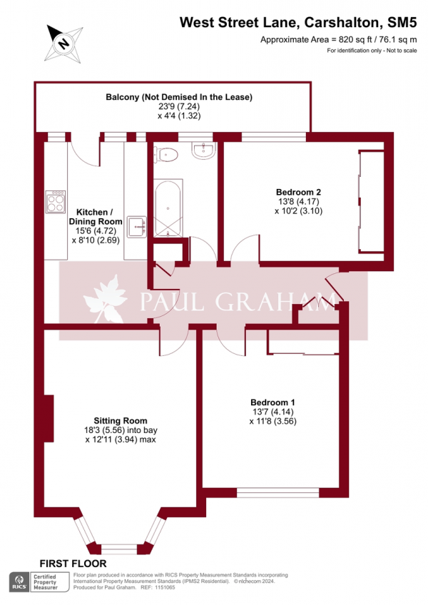 Floor Plan Image for 2 Bedroom Apartment for Sale in Beechwood Court, Carshalton