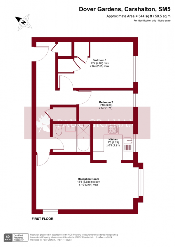 Floor Plan Image for 2 Bedroom Flat for Sale in Dover Gardens, Carshalton