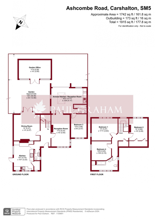 Floor Plan Image for 4 Bedroom Detached House for Sale in Ashcombe Road, Carshalton