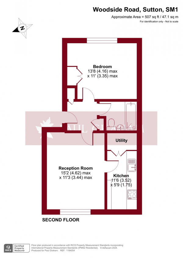 Floor Plan Image for 1 Bedroom Flat for Sale in Woodside Road, Sutton