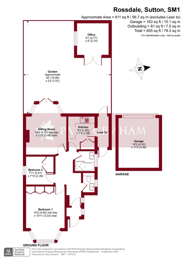 Floor Plan Image for 2 Bedroom Detached Bungalow for Sale in Rossdale, Sutton